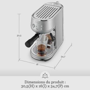 Siebträgermaschine Sage The Bambino Edelstahl + Kaffeemühle Baratza Encore ESP weiß