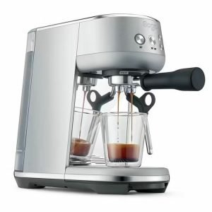 Siebträgermaschine Sage The Bambino Edelstahl + Kaffeemühle Baratza Encore ESP weiß